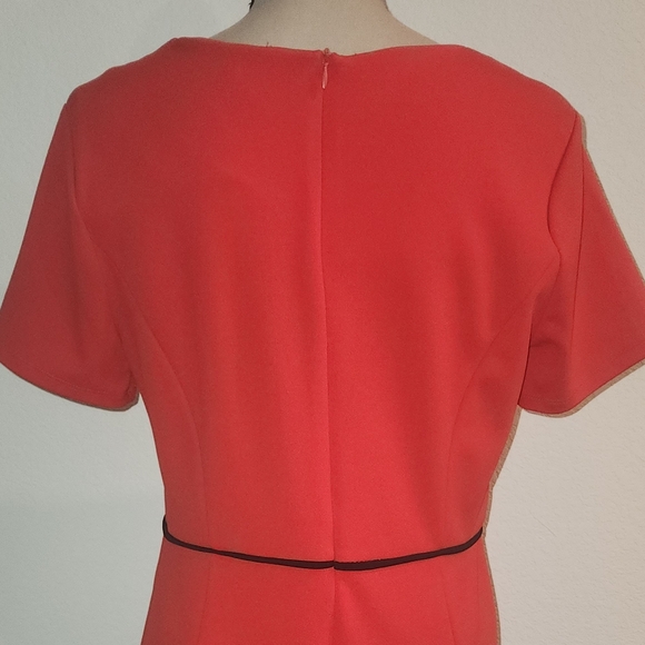 Elegant Redish Orange Work Dress Size 8 - Picture 4 of 10